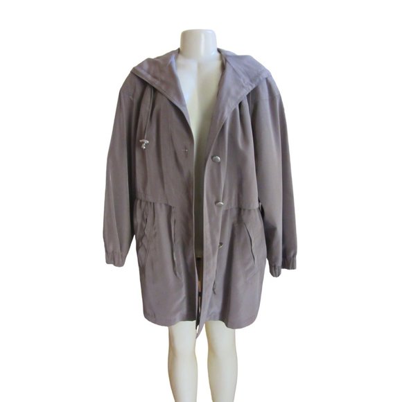 Vintage AB2 Taupe Light Brown Trench Style Jacket w Removable Lining in Size M - Picture 1 of 7